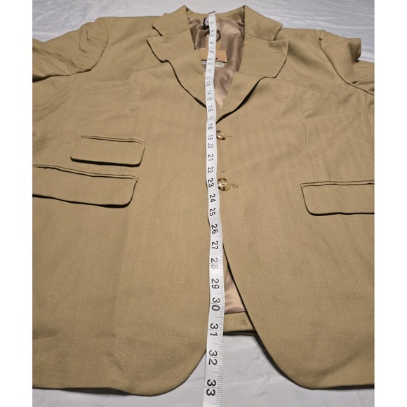 NWT PJ Paul Jones Linen Blend Khaki Tan Suit Jacket Blazer Mens 2XL Sport Coat - Picture 3 of 9